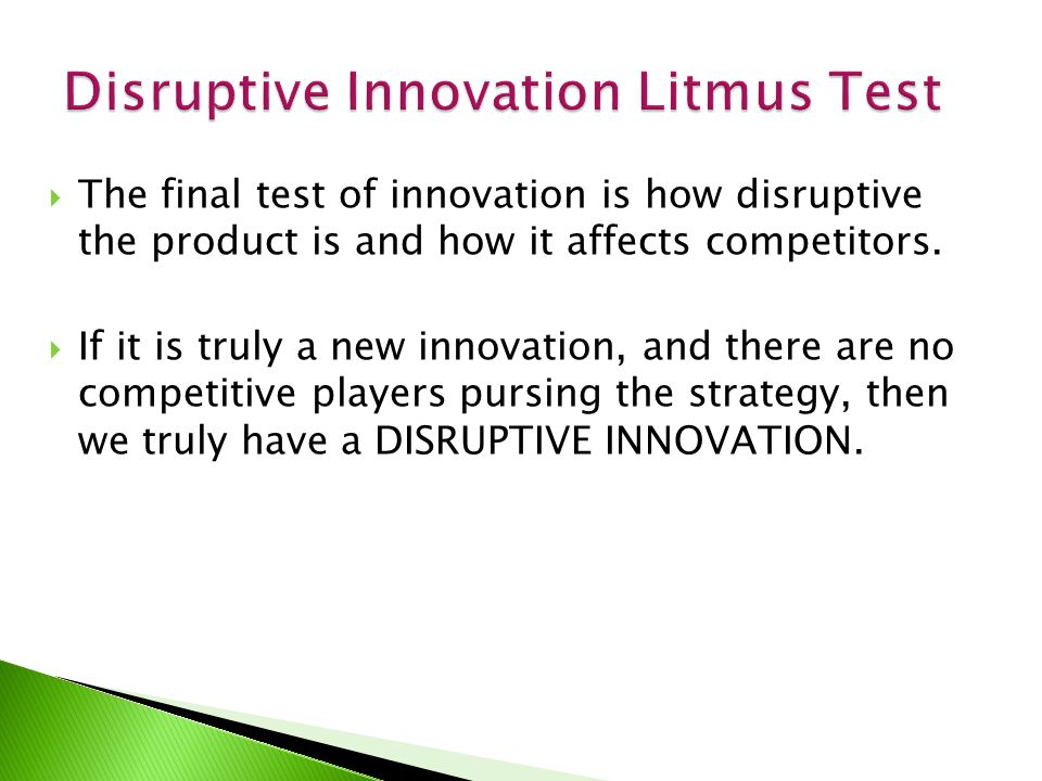 Give an example of a discontinuous innovation.